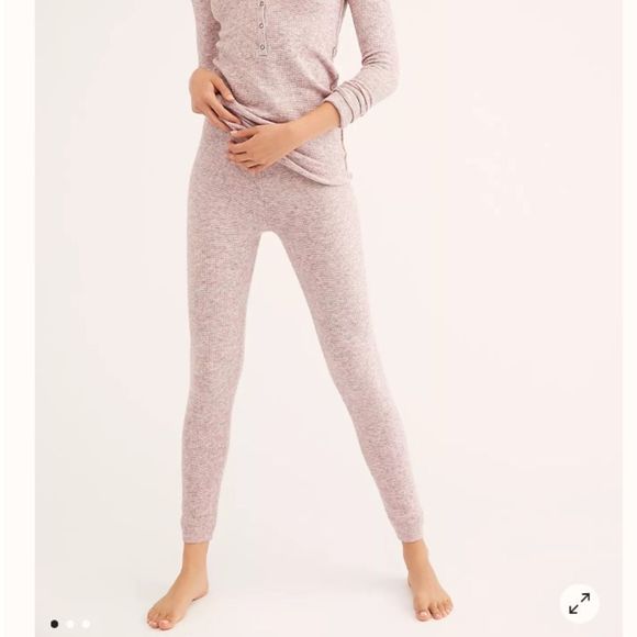 Free People Pants - NWT Free People Think Thermal Knit Leggings -Pink